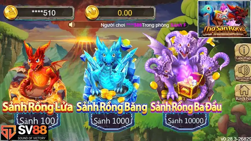 Trò chơi Thợ săn rồng có giao diện cực đẹp