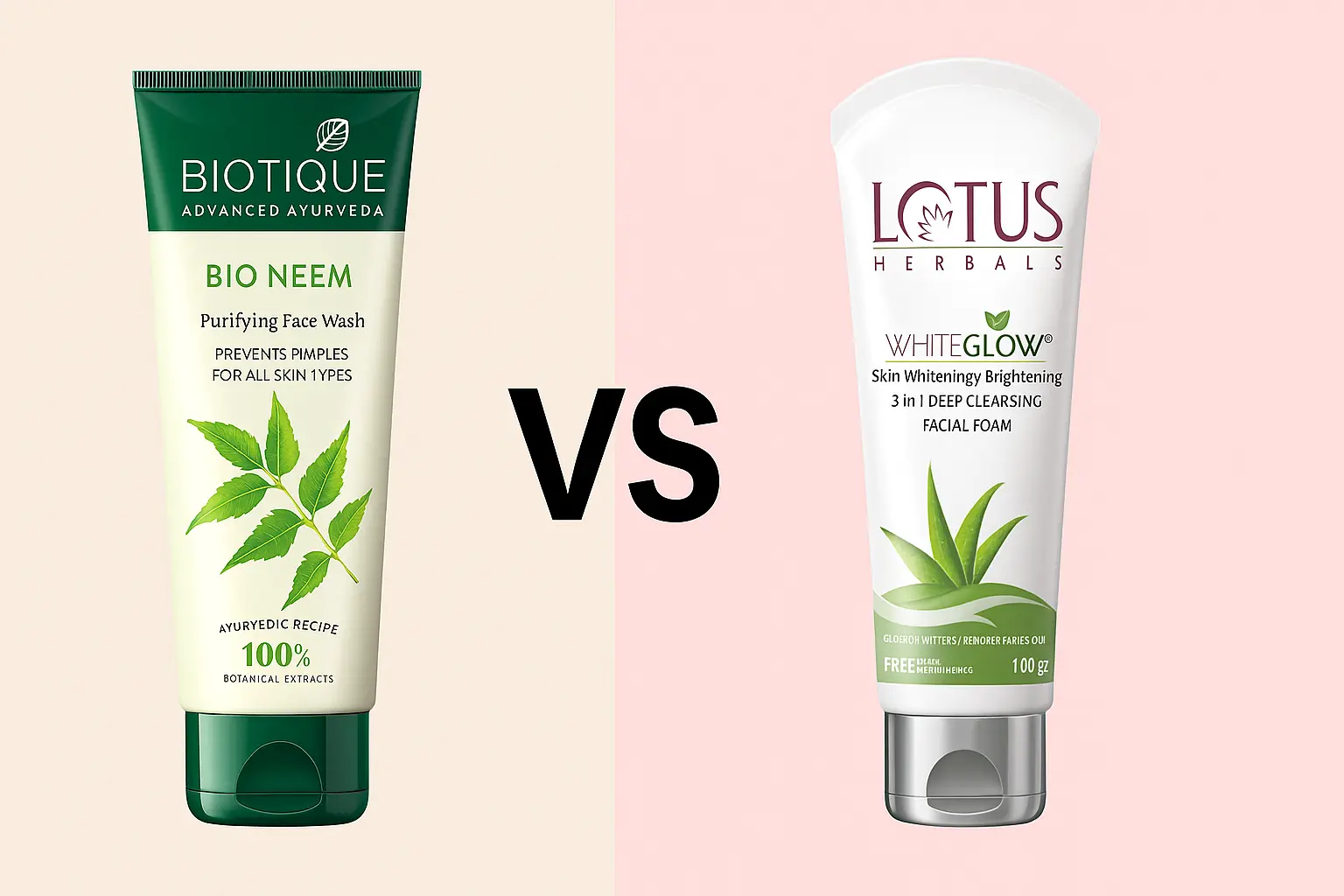 Biotique vs Lotus Herbals Face Wash Comparison – Deep Cleansing और Glow के लिए कौन है बेहतर?